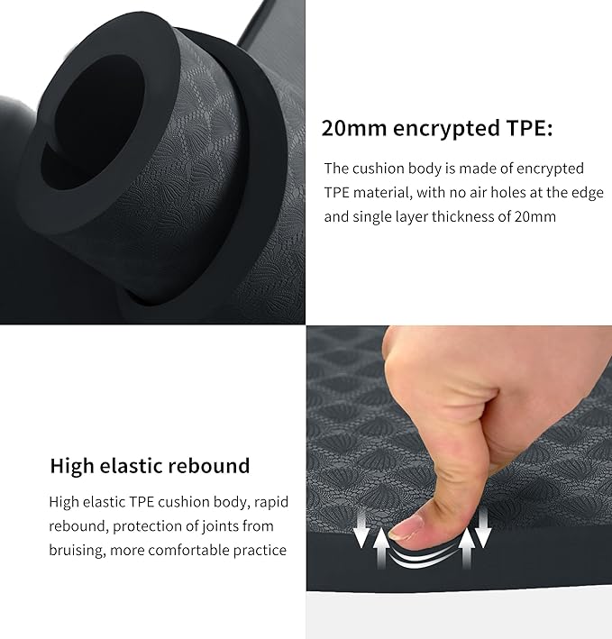 nuveti Large Exercise Mat - 15mm/20mm/30mm Thick Yoga Mat | Workout Mat - Image 5