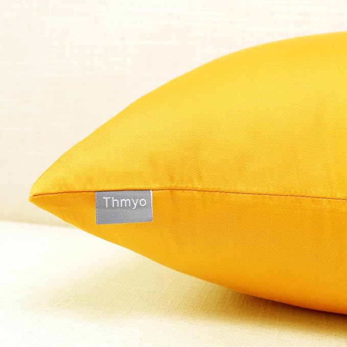 4-Pack 100% Cotton Comfortable Solid Decorative Throw Pillow Case, Thmyo Square - Image 8