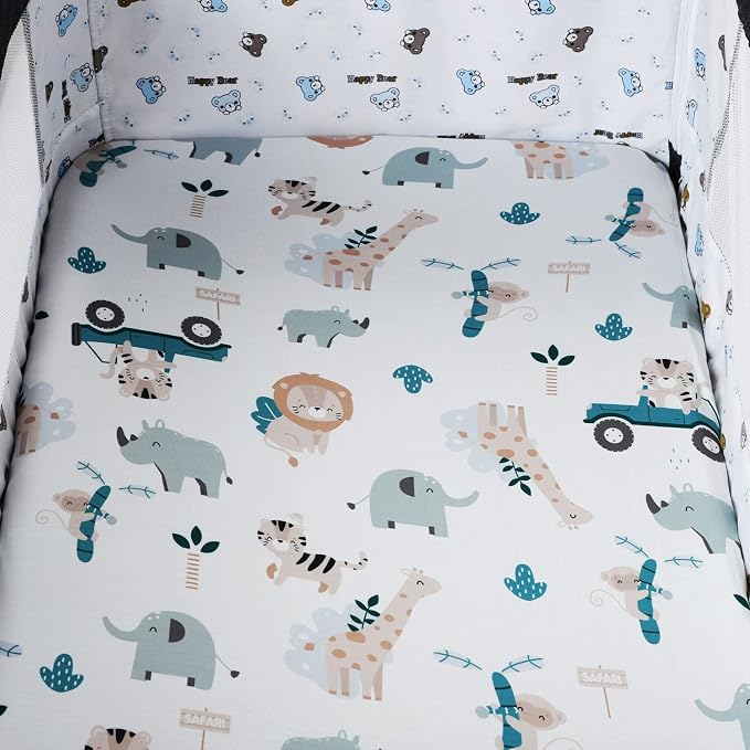 Pack n Play Sheet Stretchy Fitted Portable Mini Crib Sheets Set 3 Pack - Image 3