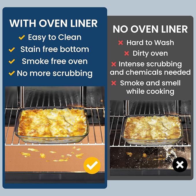 Oven Liners for Bottom of Oven-23.6"x 15.7" Non-Stick Electric Oven Cover for - Image 4