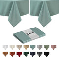 maxmill 2 Pack Rectangle 52 x 70 Inch Slate Blue Slubby Textured Tablecloth by maxmill