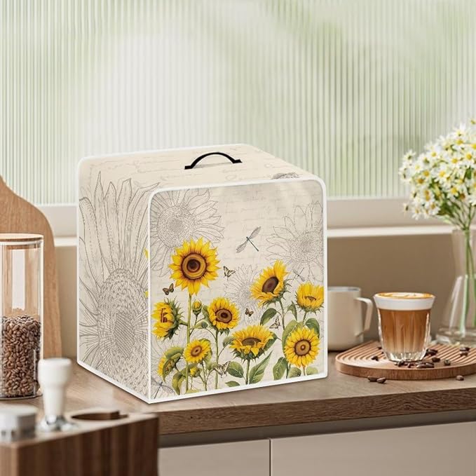 Mumeson 04-Sunflower Coffee Maker Cover Dustproof Waterproof Fabric Small - Image 6