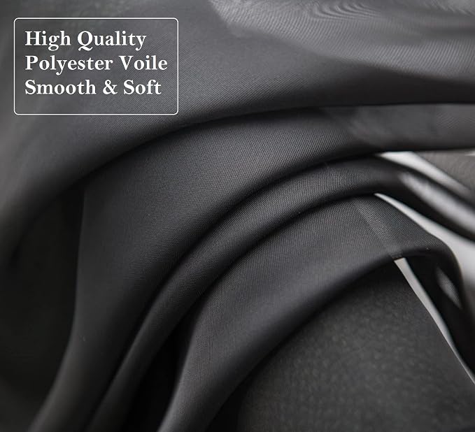 PI Sheer Curtains with Grommet, Airy Voile Textured, Modern Window Draperies - Image 3