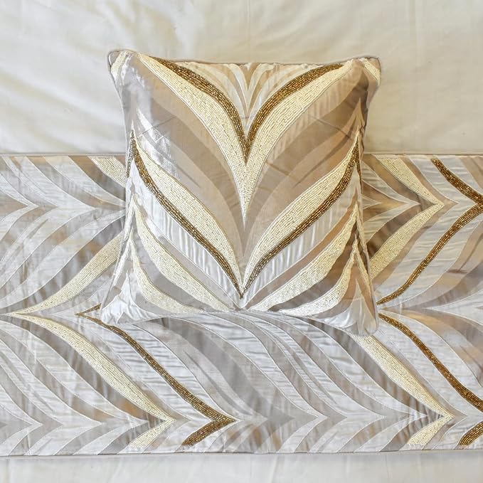 The HomeCentric King/Queen/Twin Ivory Luxury Queen 74"x18" Bed Runner Without - Image 2