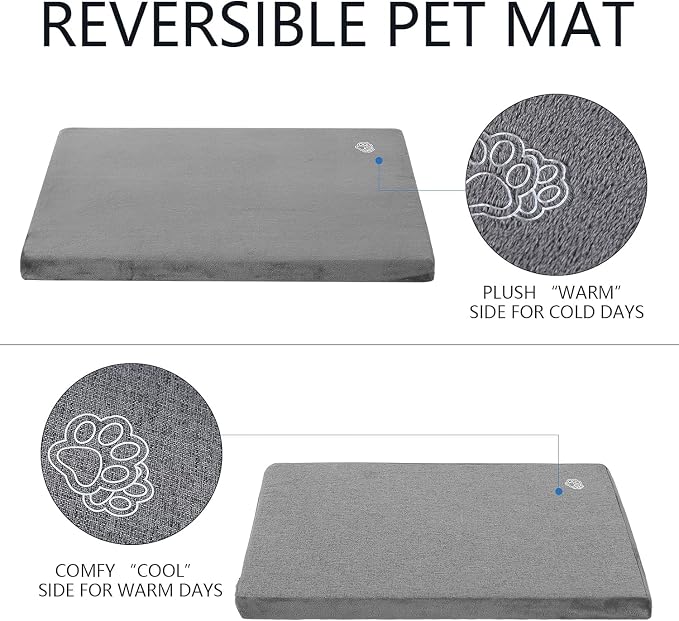 EMPSIGN Stylish Dog Bed Mat Dog Crate Pad Mattress Reversible, Water Proof - Image 3