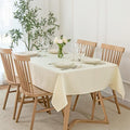 maxmill Rectangle Slubby Textured Tablecloth Waterproof Spillproof Wrinkle Free by maxmill