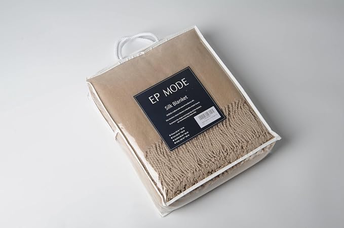 EP Mode Fringed Mulberry Silk Throw Blanket - Image 7