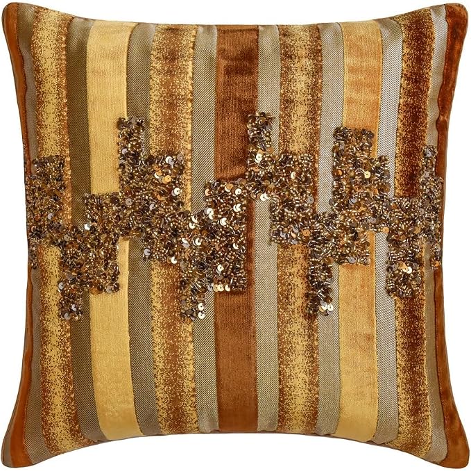 The HomeCentric King/Queen/Twin Gold & Brown Decorative CA King 86"x18" Bed - Image 5