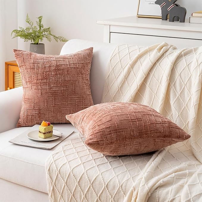 Decorative Throw Pillow Covers 20x20 Inch Set of 2, Soft Solid Farmhouse - Image 6