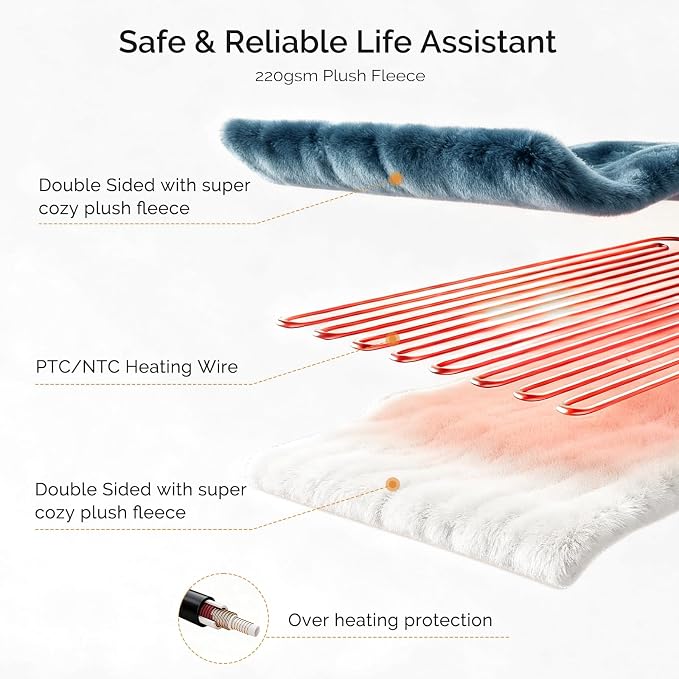 Heated Blanket Electric Blanket Twin 62"x84" Fast Heating Electric Blanket - Image 5