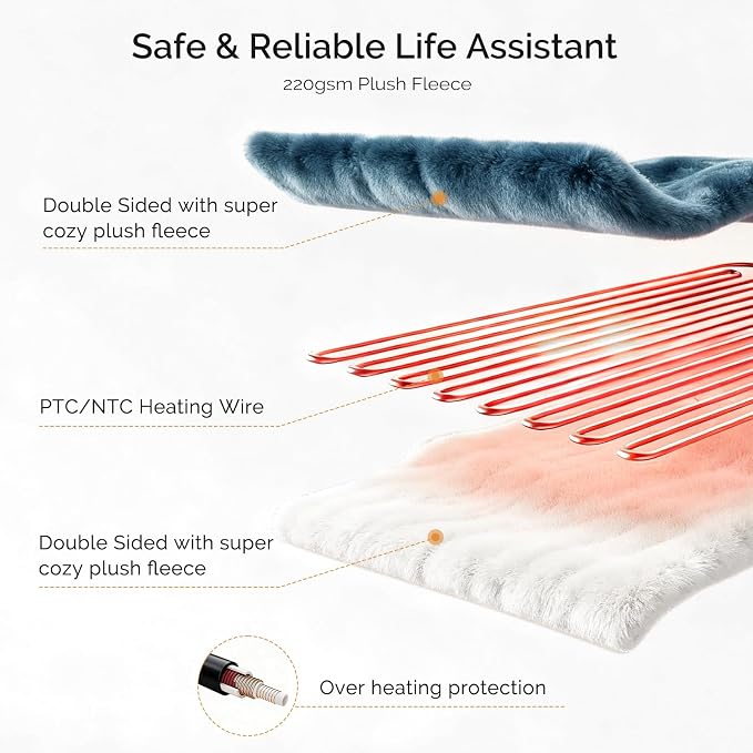 Heated Blanket Electric Blanket Queen Size 84"x90" Fast Heating Electric Blanket - Image 4