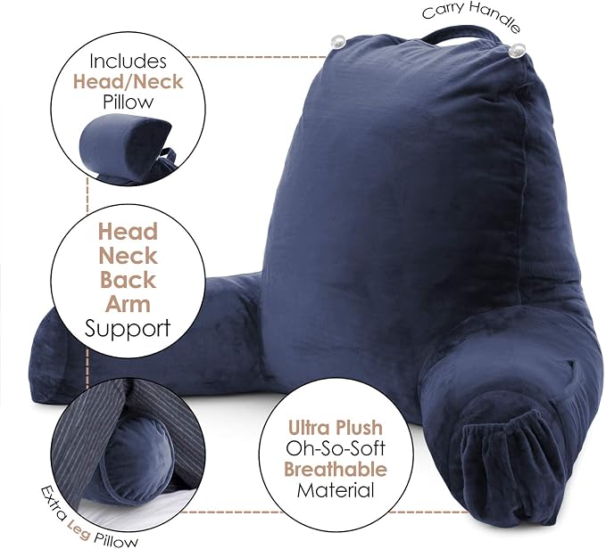Nestl Reading Pillow with Shredded Memory Foam Includes 2 Neck and Lumber - Image 3