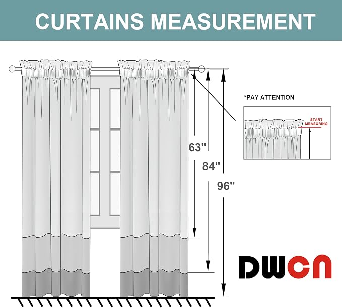 DWCN Blackout Curtains Room Darkening Thermal Insulated Bedroom Curtains Window - Image 9