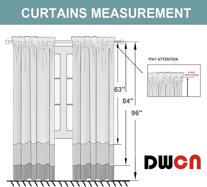 DWCN Short Blackout Curtains for Bedroom 45 Inches Long 2 Panels Set, Solid - Image 8