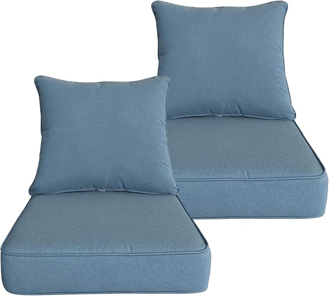 Goodgoods 24x24 inch Outdoor/Indoor Deep Seat Patio Cushions Set of 2 Resilient by Goodgoods
