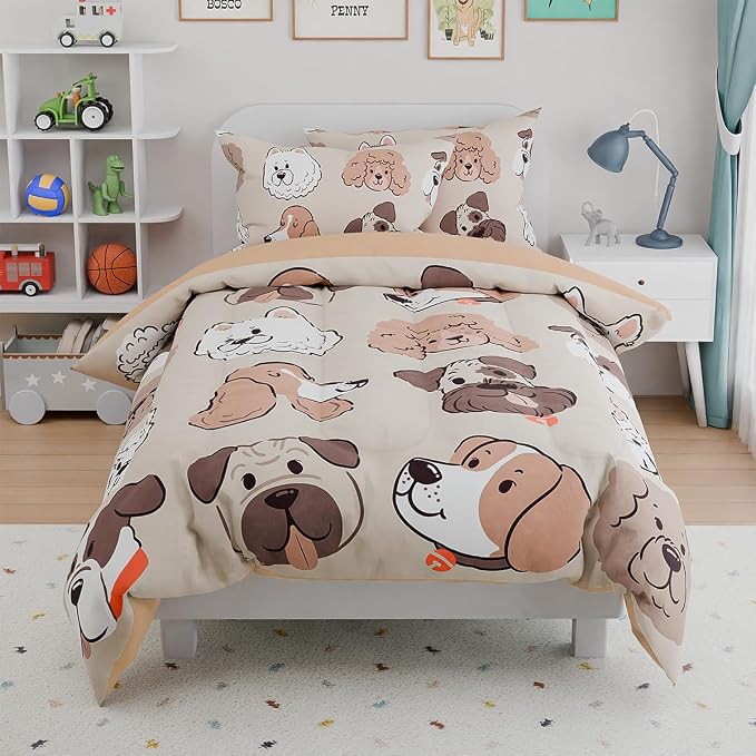 Dog Kids Bedding Set for Girls Boys, Ultra Soft Microfiber Comforter Set Twin - Image 4
