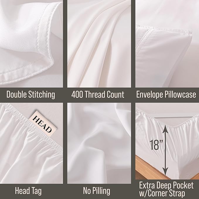 Bella Coterie 6 Piece Luxury Bamboo Viscose Queen Size Sheet Set | 100% - Image 3