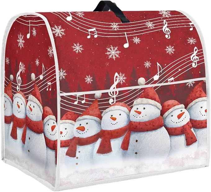 Christmas Stand Mixer Cover 4.5-5 Quart Kitchen Mixer Cover Snowman Food by HUISEFOR