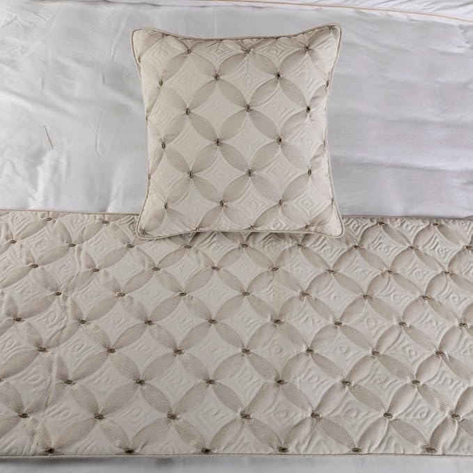 The HomeCentric King Queen Twin Ivory Bed Runner - Image 5