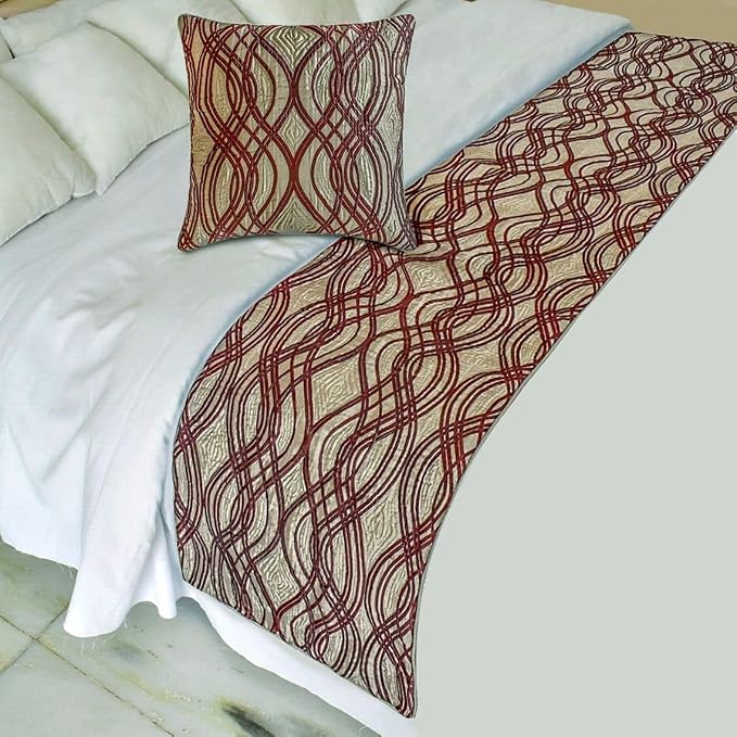 The HomeCentric King/Queen/Twin Brown Decorative Bed Runner Twin 53"x18" Bed by TheHomeCentric