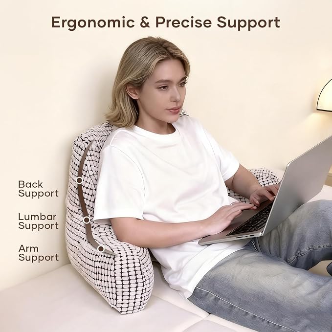 NOONTIDE Reading Pillow with Top Handle, Uniquely Designed Soft Fabric - Image 2