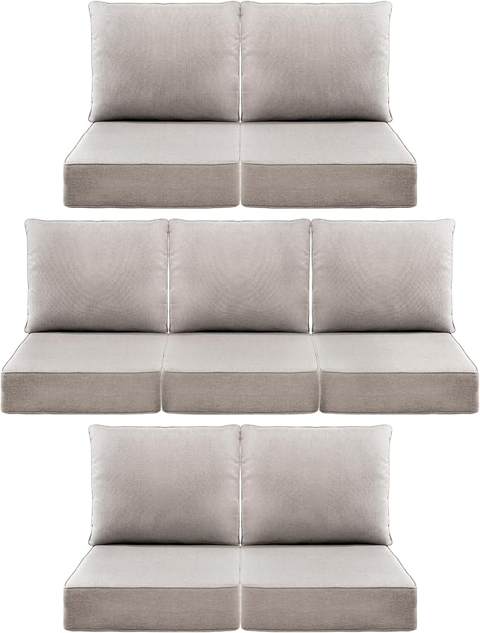Luxury 6" Outdoor Cushions for Patio Furniture, Fade Resistant Couch Chair by Pugire