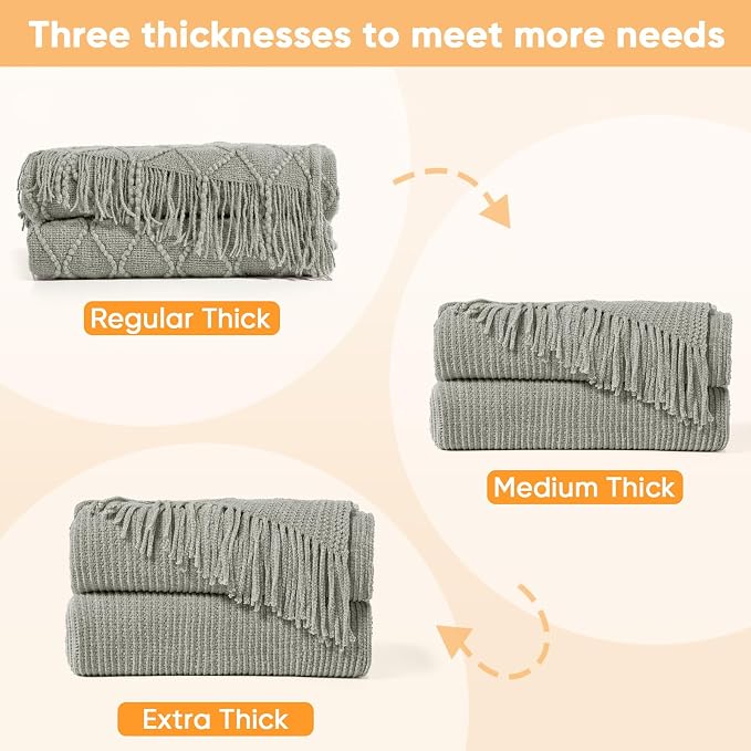 inhand Throw Blanket for Couch Bed, Chunky Chenille Woven Soft Blankets - Image 5