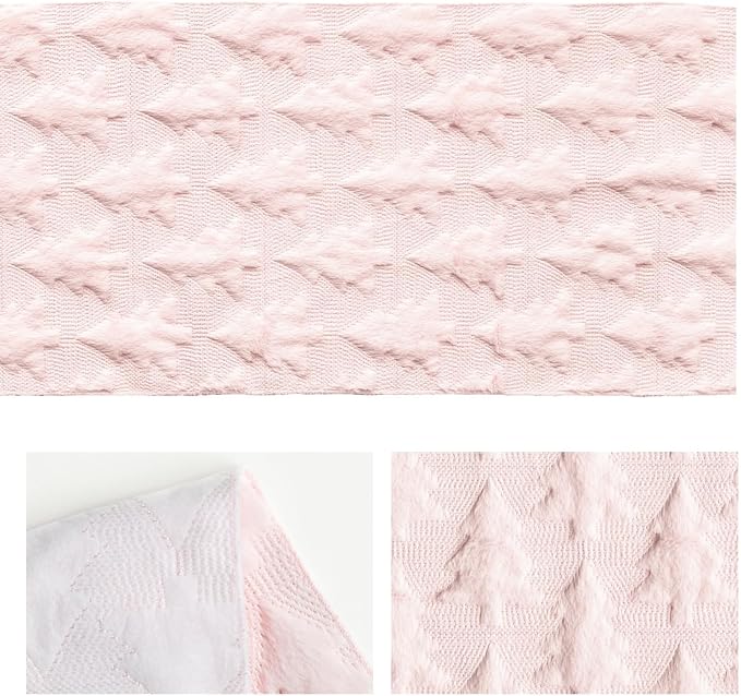Artoid Mode Christmas Trees Pink Soft Plush Faux Fur Jacquard Christmas Table - Image 6