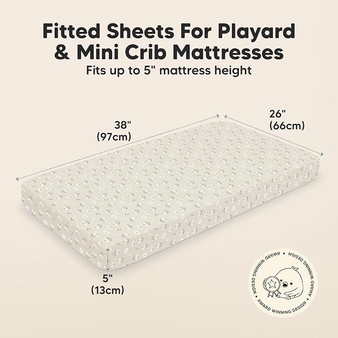 2-Pack Mini Crib Sheets Fitted - Image 3