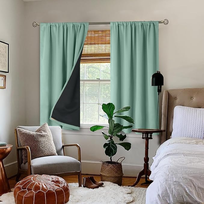 BGment Blackout Curtains for Bedroom 54 Inch Length, Rod Pocket 100% Blackout - Image 2