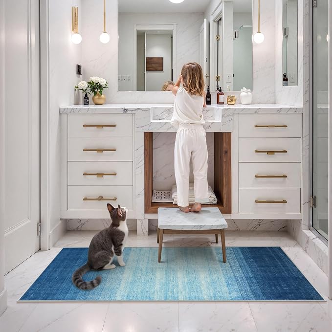Wonnitar Ombre Blue Washable 2x6 Runner Rug - Image 7