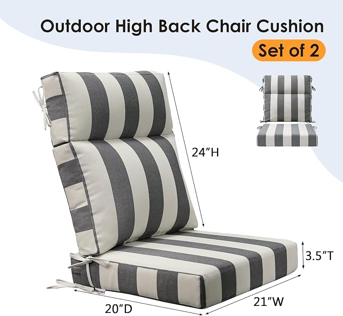 Outdoor Separate High Back Chair Cushion Seat Pads, Rocking Chairs - Image 5