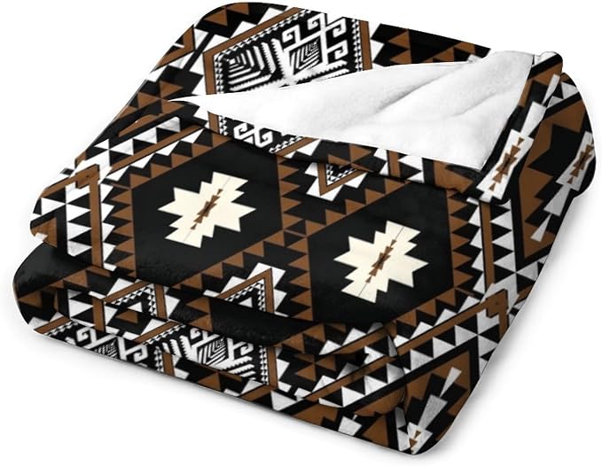Rustic Western Throw Blanket, Southwestern Bohemian Ethnic Style Native Aztec - Image 3