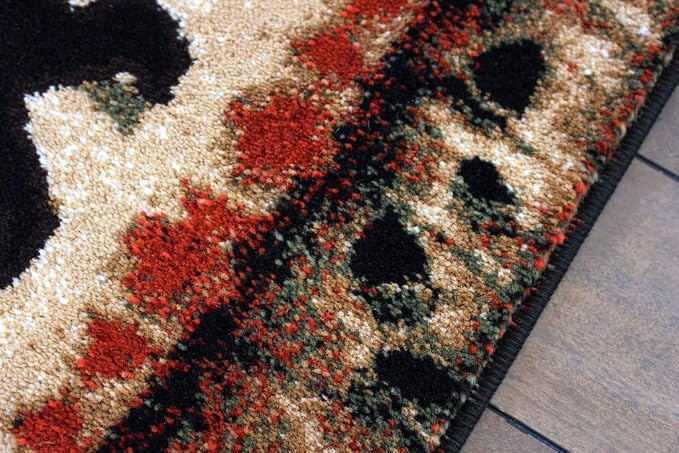Masada Rugs, Cabin Lodge Area Rug Bear and Cub Scene Runner - Image 8