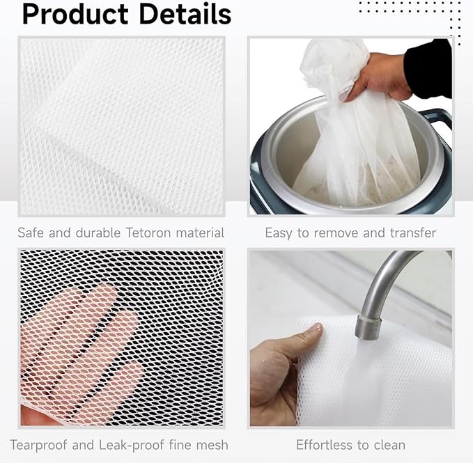 4 Pcs Rice Net, Sushi Rice Cooking Net, 43.3"×39.4" Fine Mesh Rice Cooker - Image 4