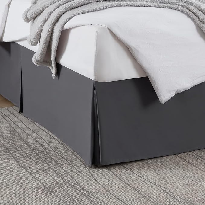 Nestl Dark Gray Twin XL Bed Skirt by Nestl