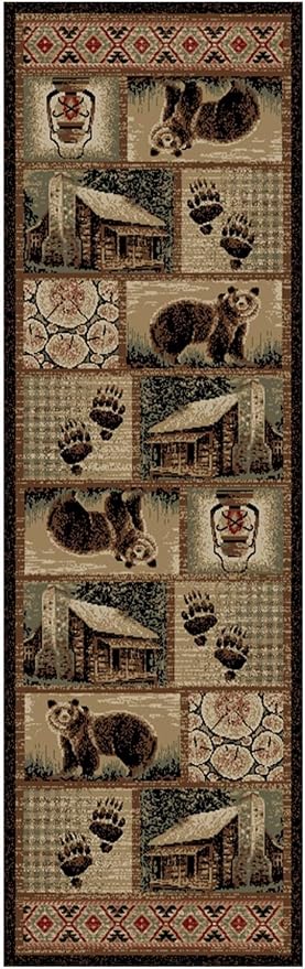 Mabyberry Rug HS9661 2X8 Cabin Hideaway Brown Area Rug by Mayberry+Rug