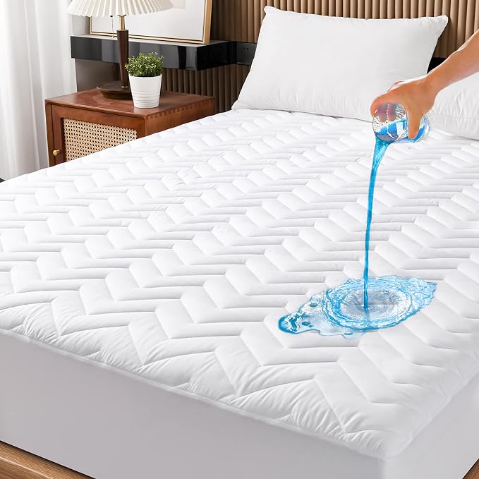 Twin Size Waterproof Mattress Protector Quilted, Breathable Ultra-Soft Filling by Unilibra