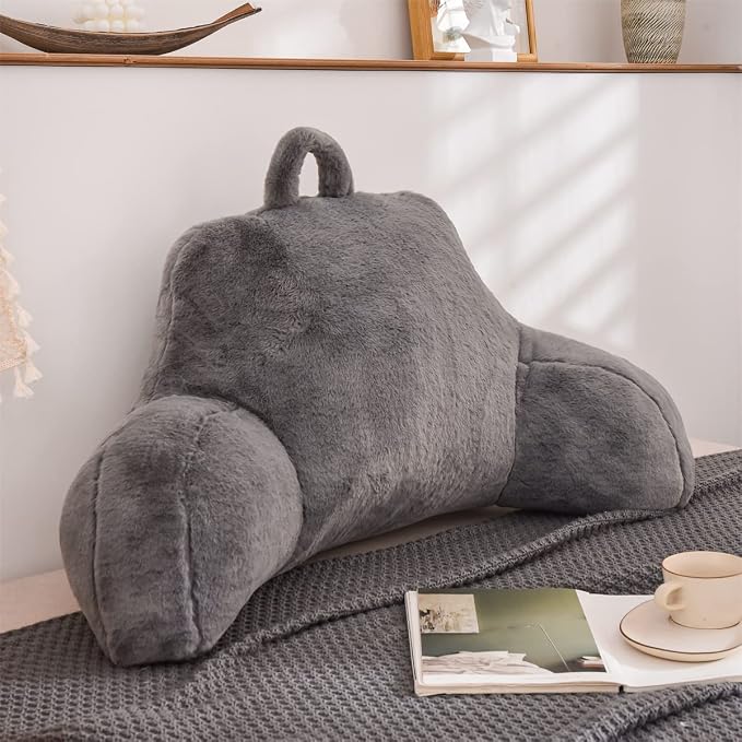 Holawakaka Standard Faux Fur Bed Rest Pillow by Holawakaka