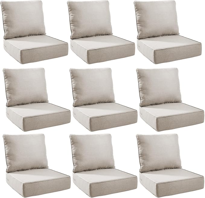 Outdoor Cushion Set for Furniture Patio Furniture, UV Resistant, Water Resistant by PLANNTONNEO