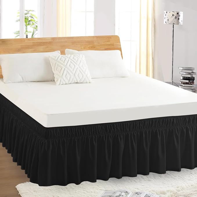 King Bed Skirt, Elastic Wrap Around Bed Skirt King Size, Bed Skirts - Image 5