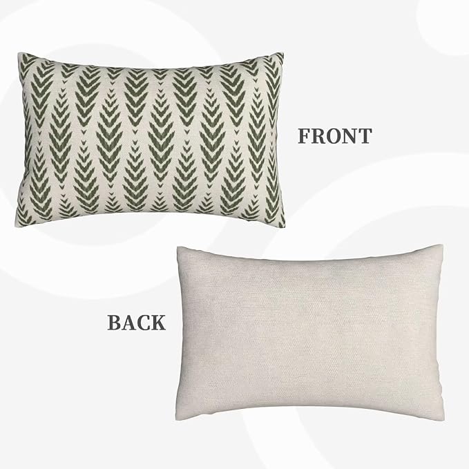 Sage Green Boho Pillow Covers 12 x 20 Inch Pack of 2, Bohemian Ethnic - Image 4