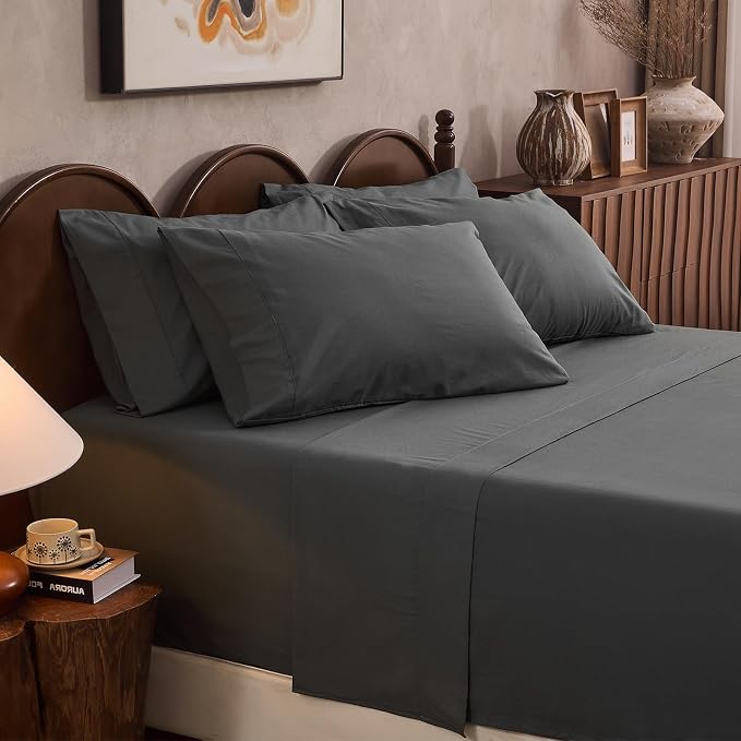 100% Linen Sheet Set Queen Size Extra Deep Pocket Fits 18-24 Inch Mattress by overket