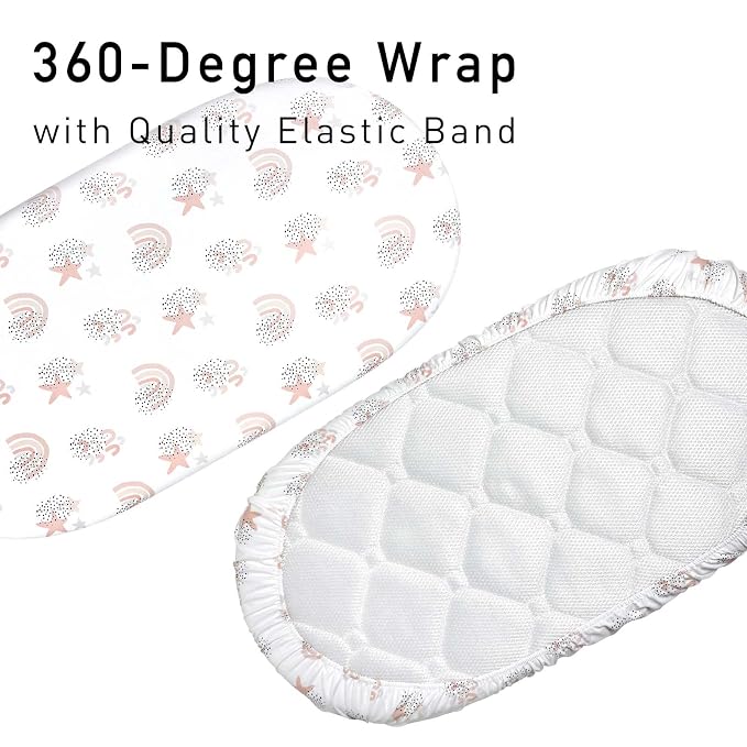 Gllquen Baby Bassinet Sheets 4 Pack, Breathable Cozy Fitted Mattress Sheet - Image 4