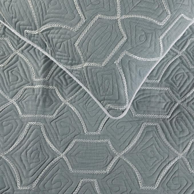 The HomeCentric King Queen Twin Grey Blue Bed Runner - Image 3