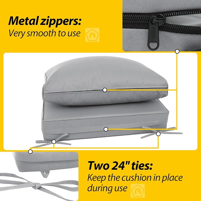 AAAAAcessories Outdoor Deep Seat Cushions, Waterproof, Fade-Resistant Patio - Image 4