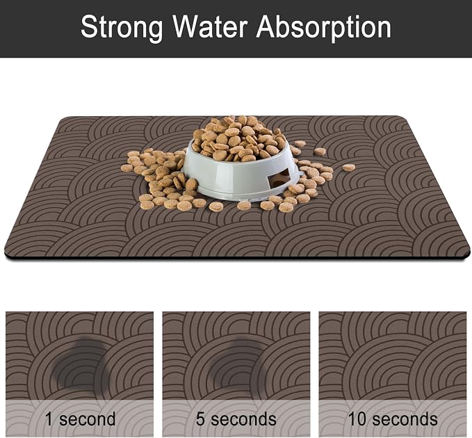 Dog Food Mat for Floors, Absorbent and Quick-Drying Pet Cat Food Mat, - Image 5