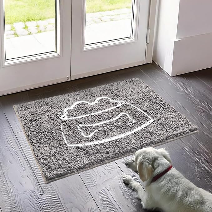 Muddy Mat® Pet Bowl Dog Door Embroidery Mat Super Absorbent Microfiber Indoor by MuddyMat%C2%AE