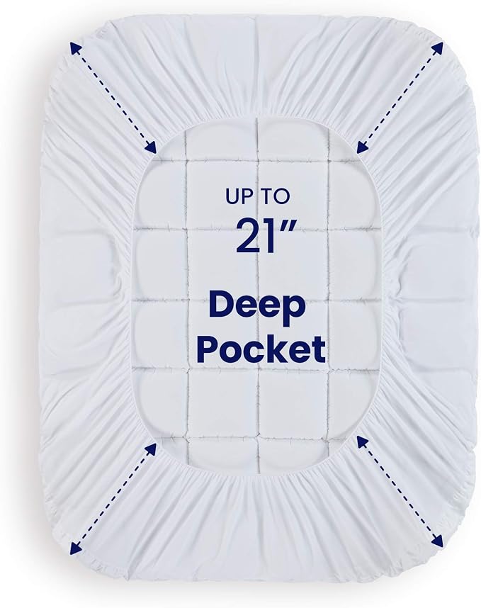SLEEP ZONE Queen Size Cotton Mattress Pad, Machine Washable Mattress Protector - Image 5