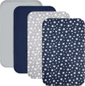 Mini Portable Crib Sheets for Boys 4 Pack, Compatible by Moonsea